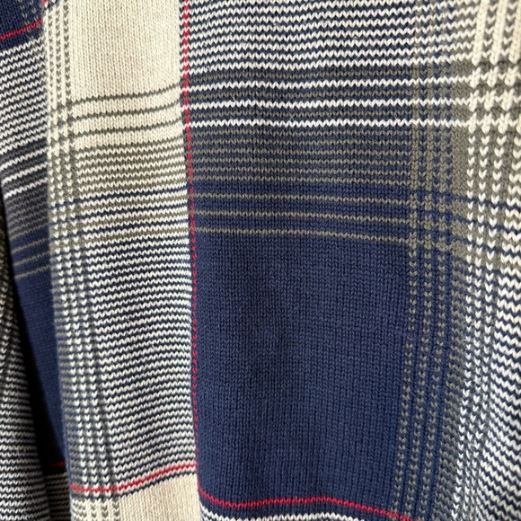 Nautica Navy Plaid Cotton Sweater Men’s Size M - Picture 3 of 5